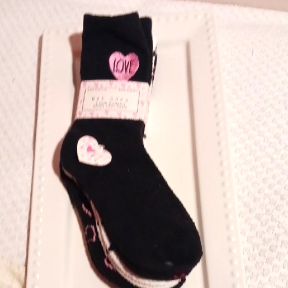 Rae Dunn Love Socks - Black, White, and Pink Embroider 🩷& Print Design ⚜️💝⚜️🩷 - Picture 8 of 8
